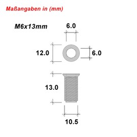LIKERAINY Pack of 200 Threaded Bushing Screws with Cover Edge M6 x 13 mm Thread Nut Iron Galvanised Drive Nut Hexagon Socket Thread Insert Wood Nuts Threaded Sleeves Screws