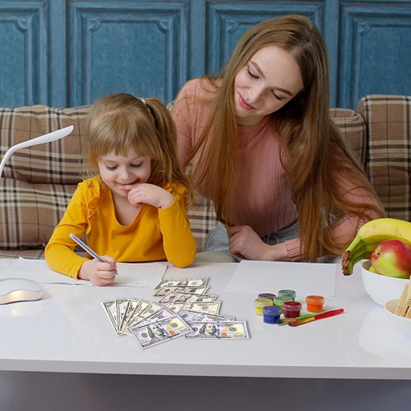 100 Pcs $100 Prop Money, Fake Money Stacks Educational Toys