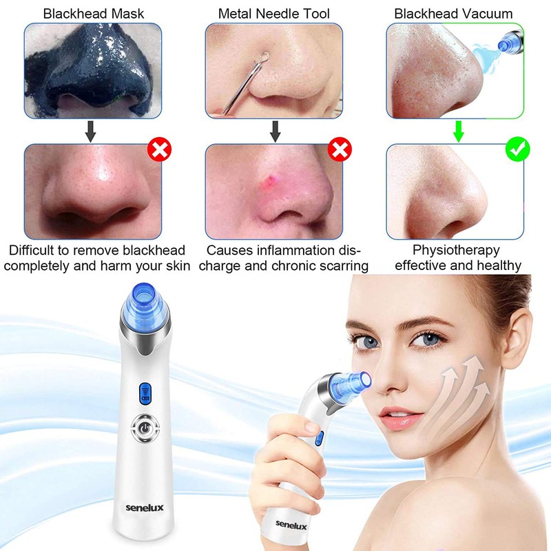 Senelux Blackhead Remover Vacuum Pore Cleaner Acne Comedone Extractor Face