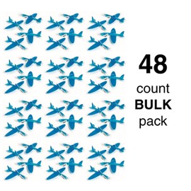 Shark Glider - Toys - 48 Pieces Lightweight Glider Planes for Boys & Girls | Individually Packaged Flying Airplanes | Fun Birthday Party Favors | Goodie Bag Fillers for Kids