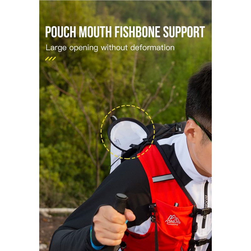 Lightweight External Hiking Pole Storage Bag Fish Bone Pocket Opening