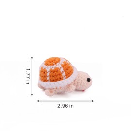 caiyjhao 2PCS Mini Funny Front Turtle, Mini Crochet Turtle - Suitable for Room, Table, Home & Car Decoration, Birthday & Graduation Gift (Orange)
