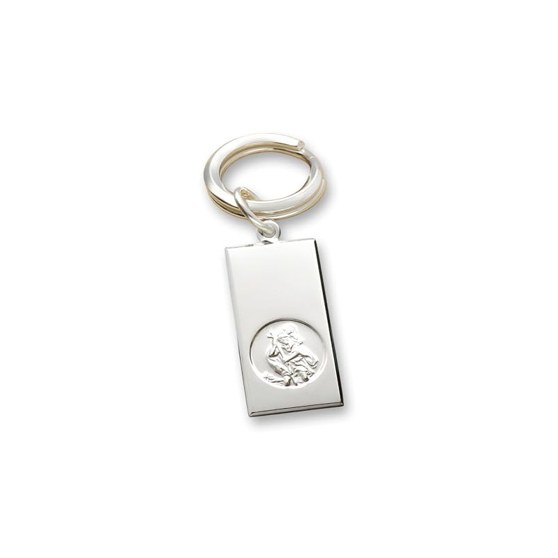 CJoL - Solid 925 Sterling Silver St Christopher Ingot Keyring