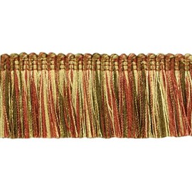 DÉCOPRO 4.6 Meter Value Pack of Brush Fringe Trim|45mm|Style#: 0175HB|Color: 07 (Copper Olive Beige)