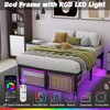 HusDream Full Size Bed Frame 18" Full Bed Frame LED