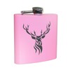 Hip Flask Pink with Deer Antlers, 6 oz | Gift