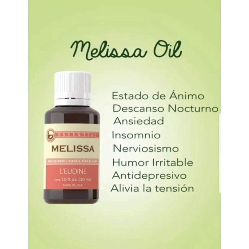 L`eudine Leudine Melissa Oil Elimina insomnio Ansiedad 1 Fl Oz