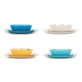 Fox Run Melamine Dinnerware Set, Multicolor, 12 Piece