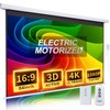 Pull Down Projector Screen Motorized 84 Inch 16:9 HD Electric