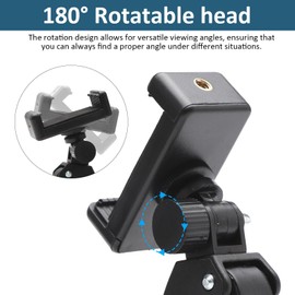 APOMOONS Mic Stand Phone Holder Clip 180° Rotation Flexible Microphone Arm Mount Clamp for all Handheld Transmitters Microphone Holder, Bike Cellphone Holder for Live Broadcast, Recording, Riding