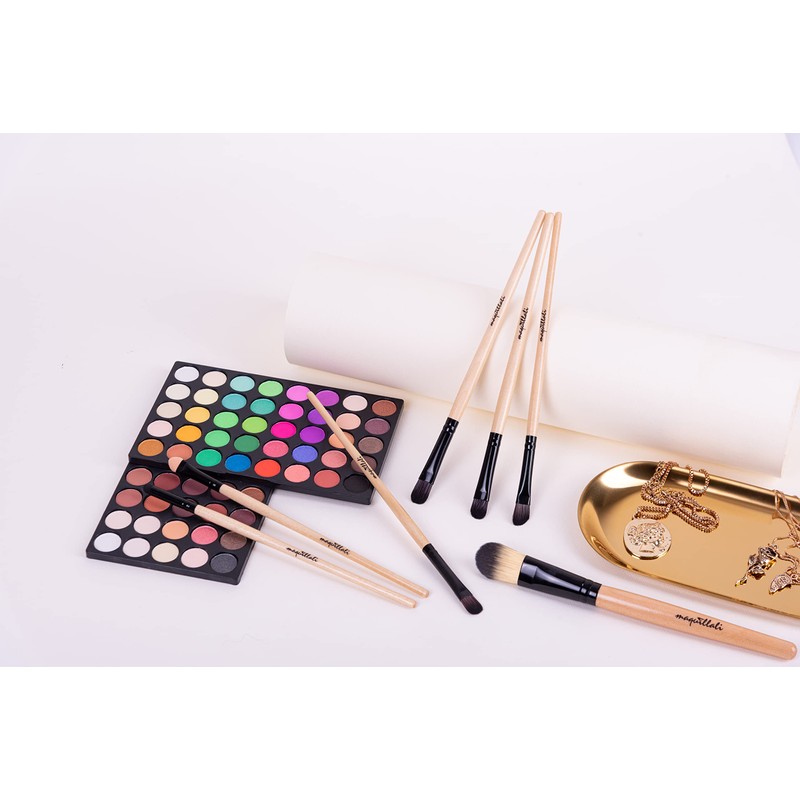 Maquillali Set profesional de 24 piezas brochas para maquillaje (Madera