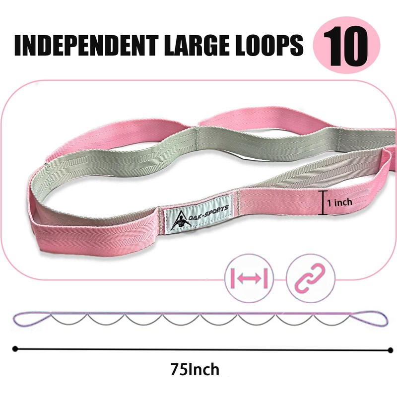 Stretching Strap Yoga Strap with Loops, Stretch Straps for Physical