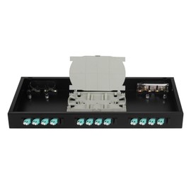 Duogalia LC-MM 12 Duplex 24 Port Rack Mount Enclosure Box with Splice Tray Multimode LC-OM3 Kit (includes 1.2 Meter Pigtail and 12PC Coupler)