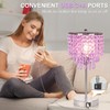USB Bedside Crystal Lamp, 3 Way Dimmable Touch Nightstand Lamp