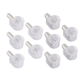 SULIUDAJI Pack of 10 Shelf Brackets, Glass Shelf Brackets, Shelf Brackets with Plastic Cap, Shelf Brackets for Wood and Glass Floors for Cupboard, Shelf, Bookshelf