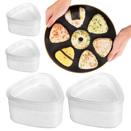 phxdance Onigiri Maker for Onigiri Nigiri Sushi 4 Pieces | Maker Sushi Maker Mould, Onigiri Shape Triangle Onigiri Maker Large and Small Sushi Mould DIY, Onigiri Mould for Kitchen Party Beginners