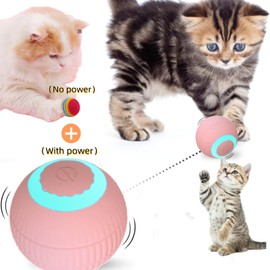 SVIEILLES cat Toy Two-Piece Set-Wloom Power Ball 2.0 -Red Rainbow Cat Toy Balls Soft Interactive Indoor Kittens Favorite Toys .Small Dogs Toy Balls Activity Chase Quiet Play Sponge Ball