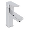 Monomando Lavabo Bano Cuadrado Grifo Plateado Mezcladora Acabado Cromado