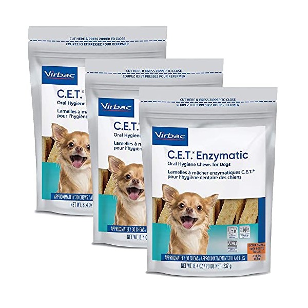 C.E.T. Enzymatic Oral Hygiene Chews for Petite Dogs, 90 Count