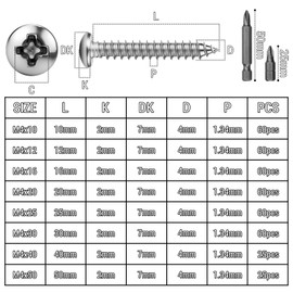 Mbsomnus Self-Tapping Wood Screws M4 x 40 mm Rounded Head Screws Wood Pack of 25 Wood Screws Stainless Steel 304 Round Head M4 Screws Wood Phillips Drilling Screws for Home Repair Carpentry DIY