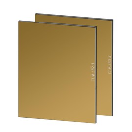 JustHot 2 EACH Shade 13 Gold Welding Glass Lens Helmet Filter Darkening Welding Hardened Glass Lens Welding Hood Lens 4.5" x 5.25", Gold