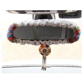 Siyibb Bohemian Style Car Rear View Mirror Cover for Women - Gray