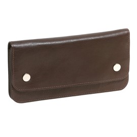 BIKER Trucker Wallet Long Format Genuine Leather Brown, brown