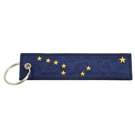 Luso Aviation Alaska Flag Key Chain, 100% Embroidered