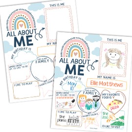 Hadley Designs 20 Boho Read All About Me Posters for Elementary School Posters-All About Me Posters Elementary School Supplies for Teachers and Classroom, Star Student Posters