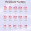 Misssix XBASICTIPS Uñas postizas francesas, 150 unidades, uñas postizas rosas