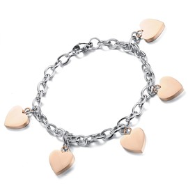 OIDEA Women's Numbers Heart Bracelet: Roman Numerals Curb Chain Bracelet Bangle Exquisite Wrist Elegant Bracelet Gift for Women Mother Daughter Girlfriend, Stainless Steel, Without Stone
