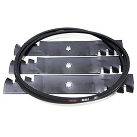 Belt & Mulching Blade Maintenance Kit Replacement for 48" Deck MowersD140, D150, D160, L120, L130, L145, L155, LA130, LA140, X140 Replaces GX20571, GX21833, AM141035, GX21784, GX21786, GY20852