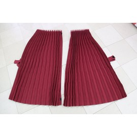 Track Curtain, Rear Curtain, Wine Front, Black Back, Pleated Type, Width 33.5 x Length 27.6 inches (85 x 70 cm) (2 Pieces), Grade 1 Blackout, Can Be Used Behind the Bed, Blocks Sunlight