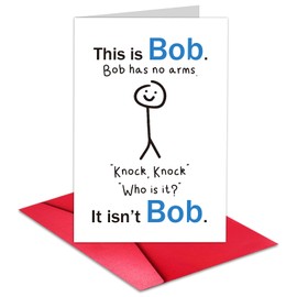 TQDaiker Funny Bday Card for Brother Sister Friends Coworkers Family, Knock Knock Joke Card, Humorous Happy Birthday Card, Envelope Included.