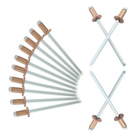 HARSKIYER 1/8 x 1/4 Inch Red Copper Pop Rivets Assortment - 120 Pcs, Aluminum Rivets Metal Blind Rivets Kayak Rivets Tool Marine rivet fasteners for Boat