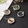 WANDIC Memory Locket Charms, 4 Pcs Round Electroplated Crystal Picture