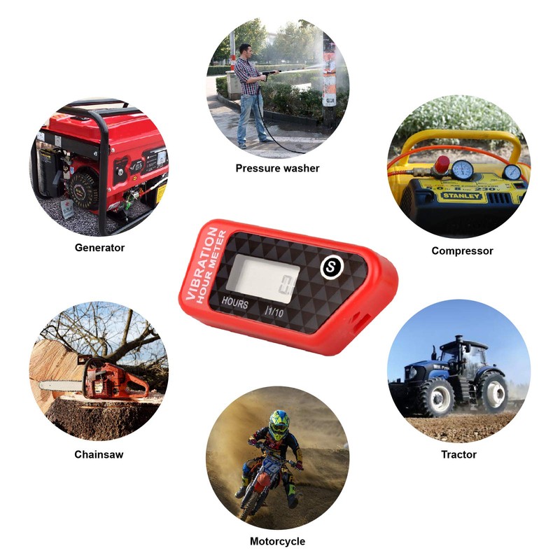 Runleader Digital Hour Meter,Vibration Operation for Golf Cart Tractor Generator