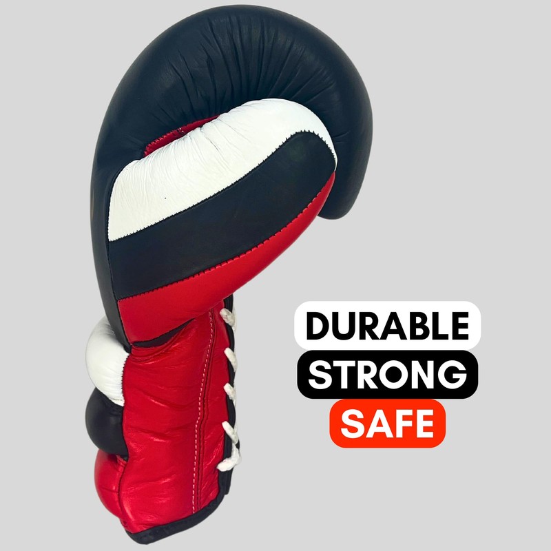 Valour Strike Lace-Up Boxing Gloves | Premium Leather Fight Gloves