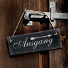 Exit Sign with Arrow Left or Right - Slate Engraved