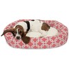 32 Inch Coral Links Sherpa Bagel Dog Bed