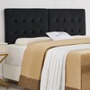 24KF Black Wall Mounted Tufted Button Queen Headboard Full Headboard,Soft