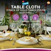3pk Gold Round Table Cloth Disposable | 140cm Party Round