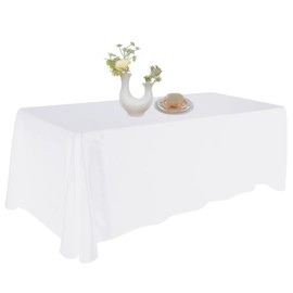 Urby Extra Large Table Cloths. 6-8ft Rectangle Tables That Seats 6-8 Person, Ideal for Events Like Banquet, Weddings and Restaurants. Machine Washable Reusable. White. 70x120in.