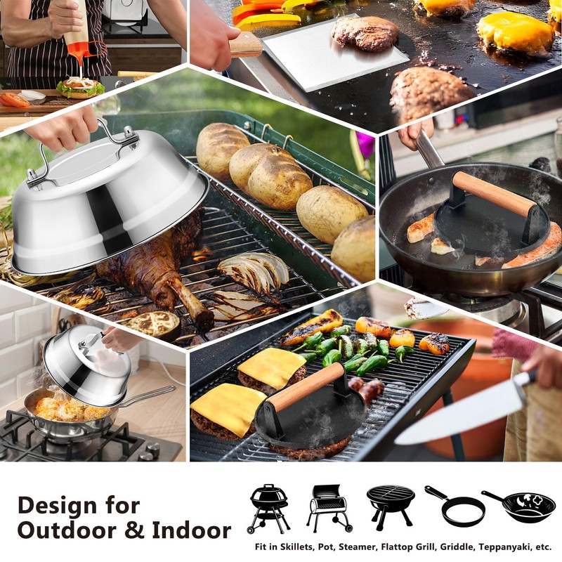 Griddle Accessories Smash Burger Kit (5Pcs), Joyfair Grill Spatula with