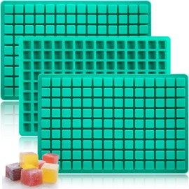 HKNMTT Square Gummy Molds Silicone, Mini Hard Candy Moulds 3 Pack 126 Cavities Non-stick BPA free Tiny Bite Size for Ice Cube Fruit Edible Gummy Chocolate Mold Candy Making Kit