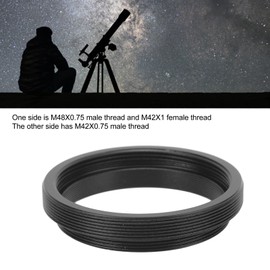 T-Ring Adapter, 0.75mm M48 Male to 1mm M54 Female Adapter Ring, Aluminum Alloy Portable Astronomical Telescope Adapter with Matting Treatment, Easy Installation