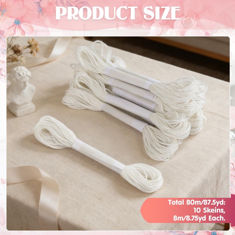 10PCS 8m Glow in the Dark Embroidery Thread,6-Ply Polyester Thread
