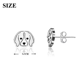 OKEYCH Beagle Lover Gift Beagle Stud Earrings Beagle Mom Jewelry Beagle Owner Gift Dog Mom Jewelry Pet Lover Gift (Beagle E)