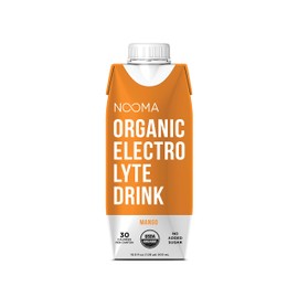 NOOMA Organic Electrolyte Sports Drink | Naturally Hydrating, Coconut Water Base | Certified Keto, Vegan, Gluten Free and More | No Added Sugar, 30 Calories | Mango 16 oz (Pack of 4)