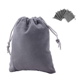 KUPOO 50 Pack 4x6 Inch Black Drawstrings Velvet Bags for Jewelry,Velvet Drawstring Bags,Drawstring Bags,Wedding Favors,Party Favors (Grey)